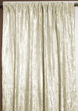 Crinkle Taffeta Crushed Pattern Single Curtain Panel 54 Inch Wide - Ivory