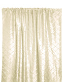Pintuck Taffeta Cross Stitch Pattern Single Curtain Panel 54 Inch Wide - Ivory