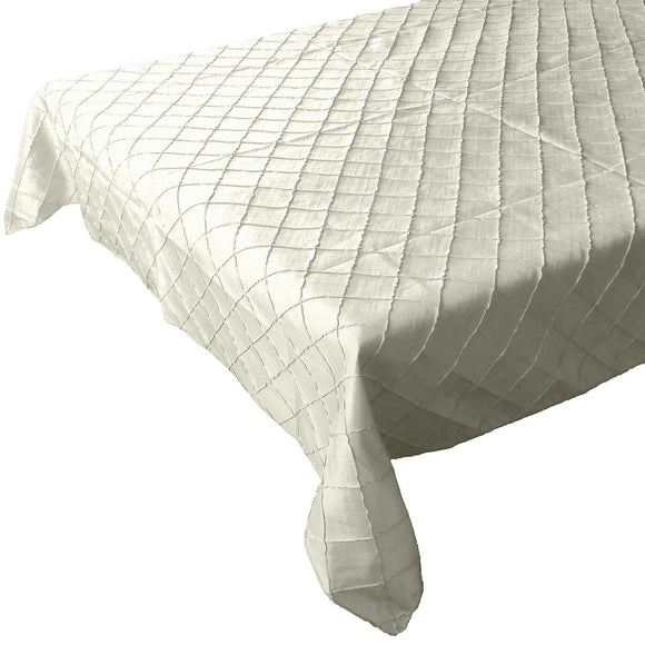 Pintuck Taffeta Tablecloth Ivory