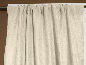 Faux Burlap Texture Polyester Solid Single Curtain Panel 58 Inch Wide Ivory
