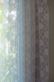 Floral Lace Window Curtain 58 Inch Wide Baby Blue