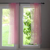 Floral Lace Window Curtain 58 Inch Wide Pink