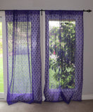Floral Lace Window Curtain 58 Inch Wide Purple