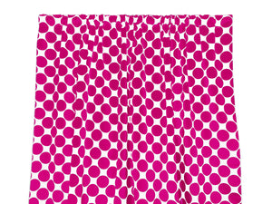 Cotton Curtain Polka Dots Print 58 Inch Wide / Large Dots - Fuchsia on White