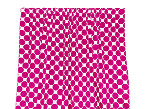 Cotton Curtain Polka Dots Print 58 Inch Wide / Large Dots Fuchsia on White