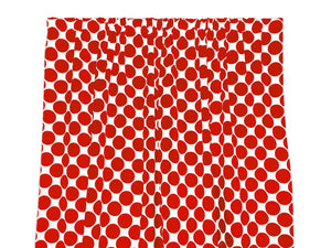Cotton Curtain Polka Dots Print 58 Inch Wide / Large Dots - Red on White