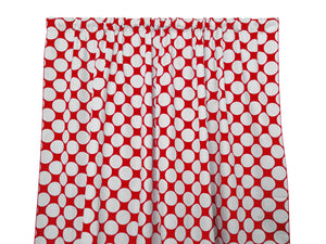 Cotton Curtain Polka Dots Print 58 Inch Wide / Large Dots White on Red