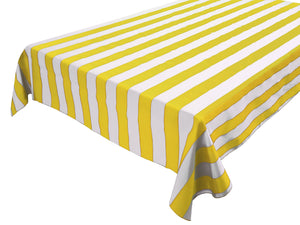 Cotton Tablecloth Stripes Print / 2 Inch Wide Stripe Yellow