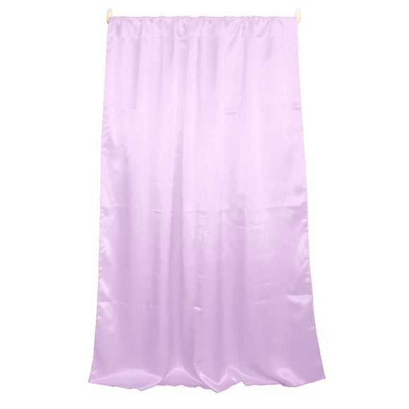 Shiny Satin Solid Single Curtain Panel Drapery 58 Inch Wide Lavender