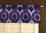 Flocked Damask Window Valance 58" Wide - Lavender