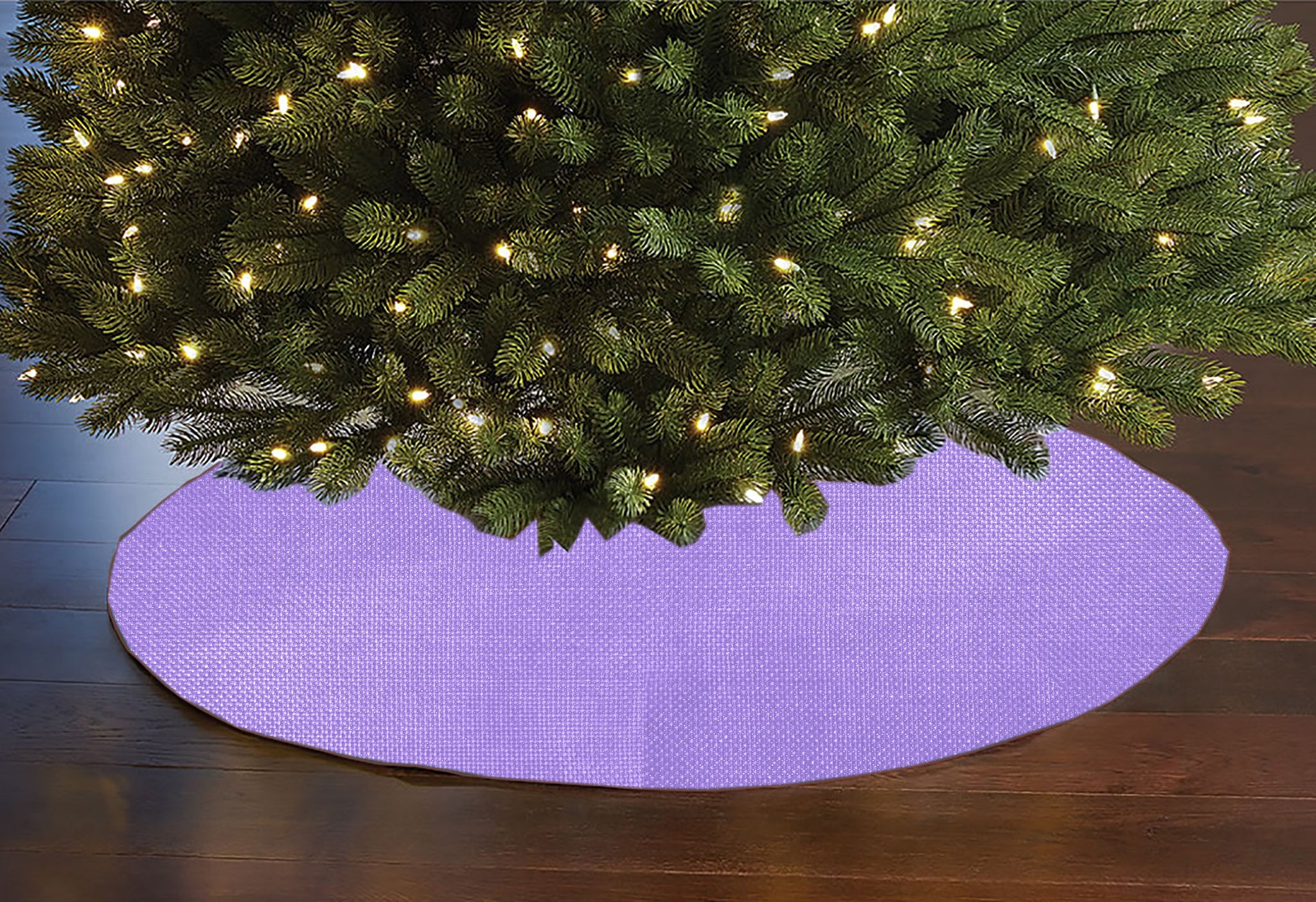 lavender tree skirt Faux Burlap Texture Tree Skirt Christmas Decoration 58" Round Large Sk – LoveMyFabric