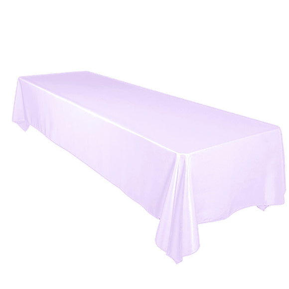 Shiny Satin Solid Tablecloth Lavender