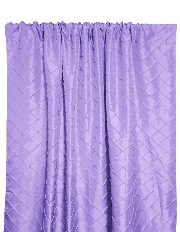 Pintuck Taffeta Cross Stitch Pattern Single Curtain Panel 54 Inch Wide Lavender