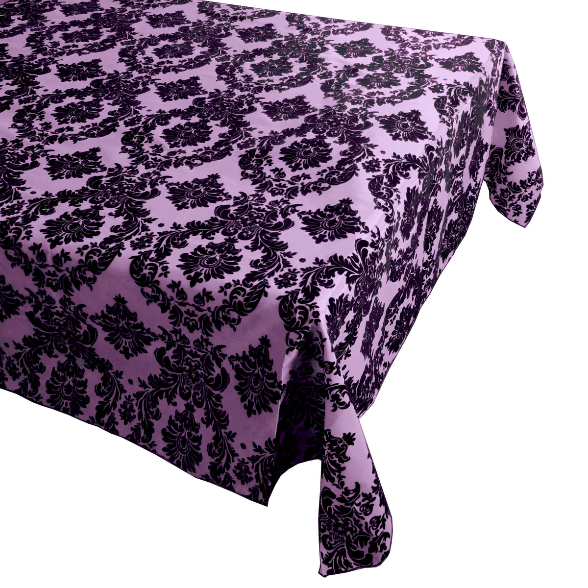 Flocking Damask Taffeta Tablecloth Lavender – LoveMyFabric