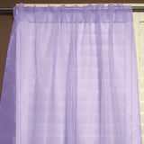 Sheer Tinted Organza Solid Single Curtain Panel 58 Inch Wide - Lavender