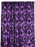 Flocking Damask Taffeta Window Curtain 56 Inch Wide - Lavender
