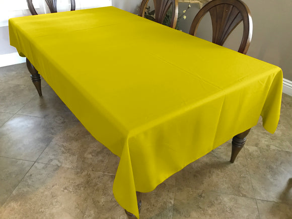 Polyester Poplin Gaberdine Durable Tablecloth Solid Lemon Yellow