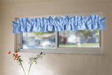Faux Burlap Texture Curtain Sleeve Topper Window Treatment with Bottom and Top Ruffle