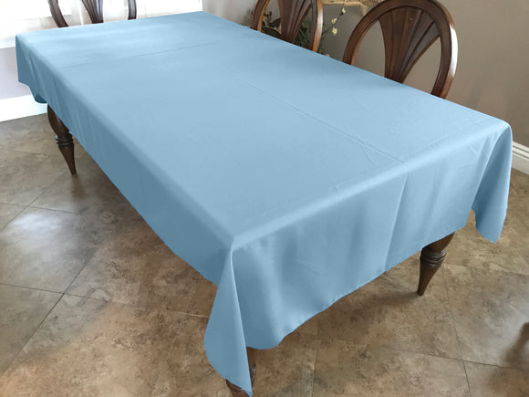 Polyester Poplin Gaberdine Durable Tablecloth Solid Light Blue
