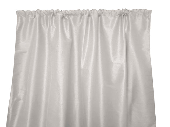 Faux Silk Solid Dupioni Window Curtain 56 Inch Wide Light Silver