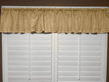 Faux Burlap Window Valance 58" Wide with Pleated Ruffles Light Gold