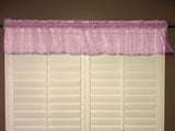 Silver Stars on Sheer Organza Tinted Window Valance 58" Wide - Light Pink