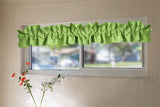 Faux Burlap Texture Curtain Sleeve Topper Window Treatment with Bottom and Top Ruffle