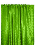 Pintuck Taffeta Cross Stitch Pattern Single Curtain Panel 54 Inch Wide - Lime Green