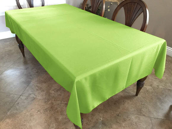Polyester Poplin Gaberdine Durable Tablecloth Solid Lime Green