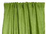 Faux Burlap Texture Polyester Solid Single Curtain Panel 58 Inch Wide - Lime Green