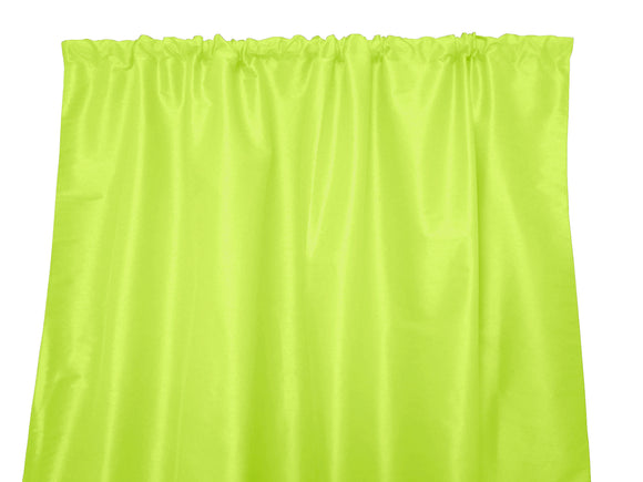 Faux Silk Solid Dupioni Window Curtain 56 Inch Wide Lime Green