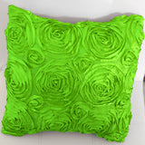 Satin Rosette Decorative Throw Pillow/Sham Cushion Cover Lime Green