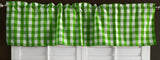 Poplin Gingham Checkered Window Valance 58" Wide Lime Green