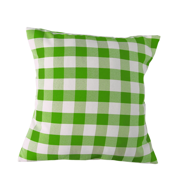 Gingham Checkered Decorative Throw Pillow/Sham Cushion Cover Lime Green & White