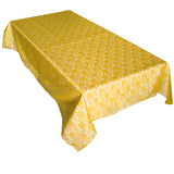 Sheer Lace Tablecloth Overlay Wedding and Party Decoration Marigold Yellow