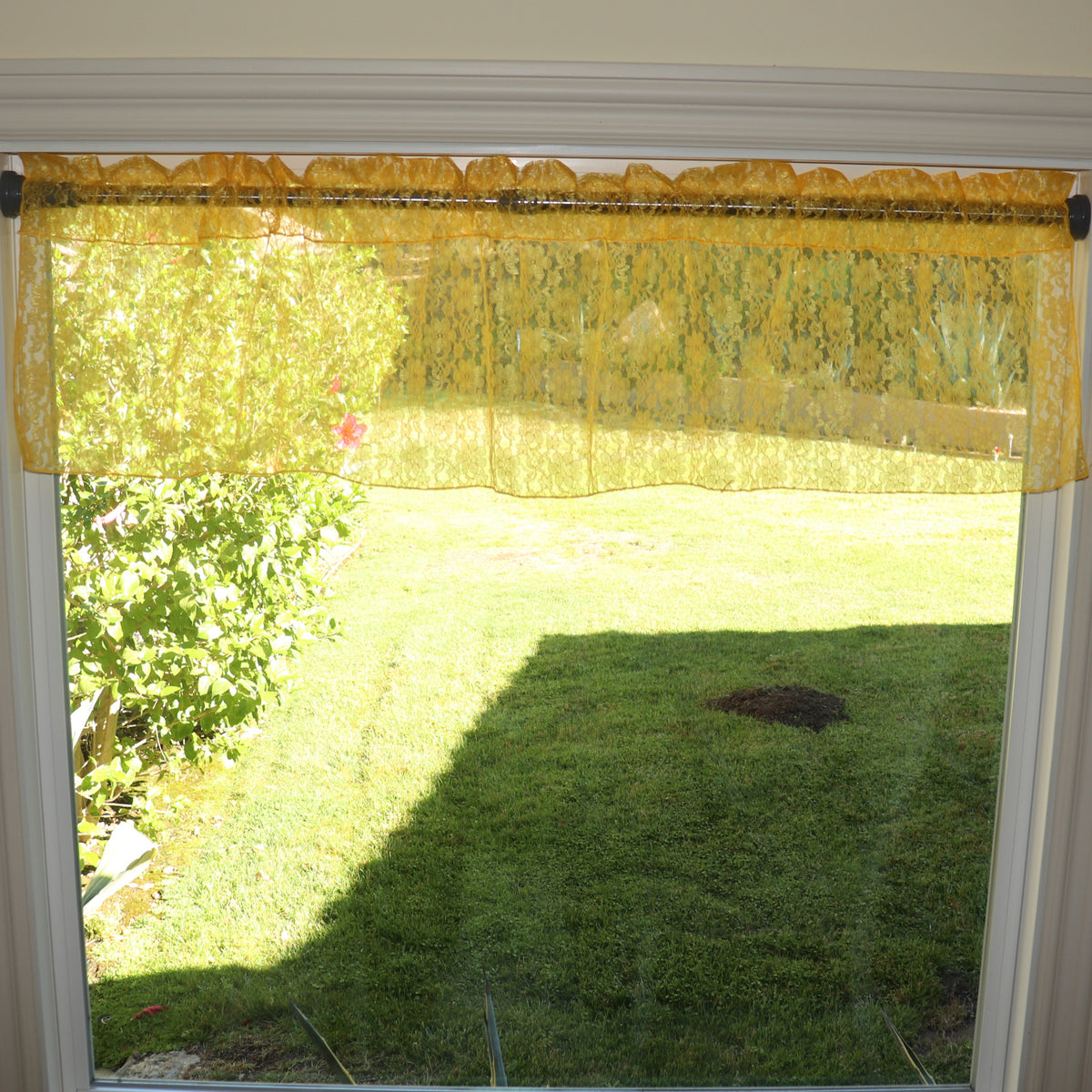 Floral Lace Window Valance 58 Inch Wide - Marigold Yellow – LoveMyFabric