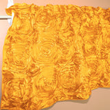 Rosette Floral Pop Up Flower Window Valance 54 Inch Wide Marigold Yellow