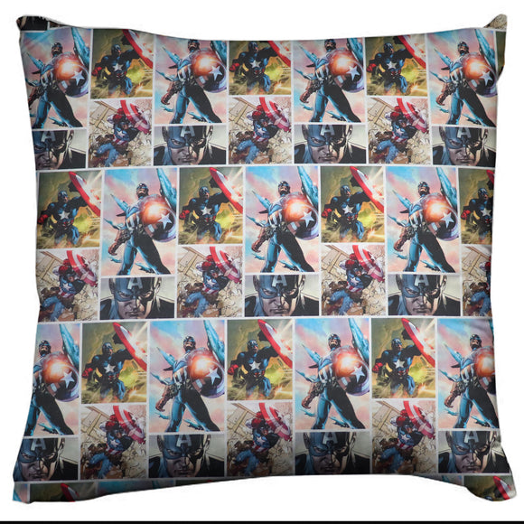 Marvel Themed Decorative Throw Pillow/Sham Cushion Cover Captain America Hero Panel