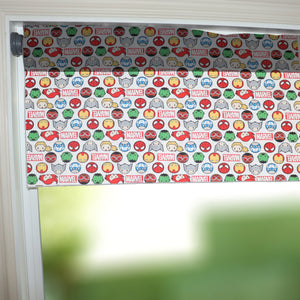 100% Cotton Window Valance 42" Wide Marvel Avengers Round Faces