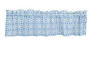 100% Cotton Window Valance Vector Pattern 58" Wide Geometric Light Blue