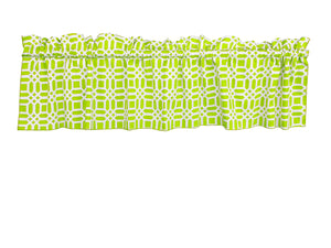 100% Cotton Window Valance Vector Pattern 58" Wide Geometric Lime Green