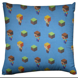 Minecraft Themed Decorative Throw Pillow/Sham Cushion Cover Alex Steve & Dirt Blocks