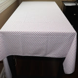 Cotton Tablecloth Polka Dots Print / Mini Red Dots on White