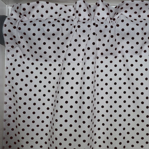 Cotton Window Valance Polka Dots Print 58 Inch Wide / Mini Dots - Black on White