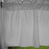 Cotton Window Valance Polka Dots Print 58 Inch Wide / Mini Dots Black on White
