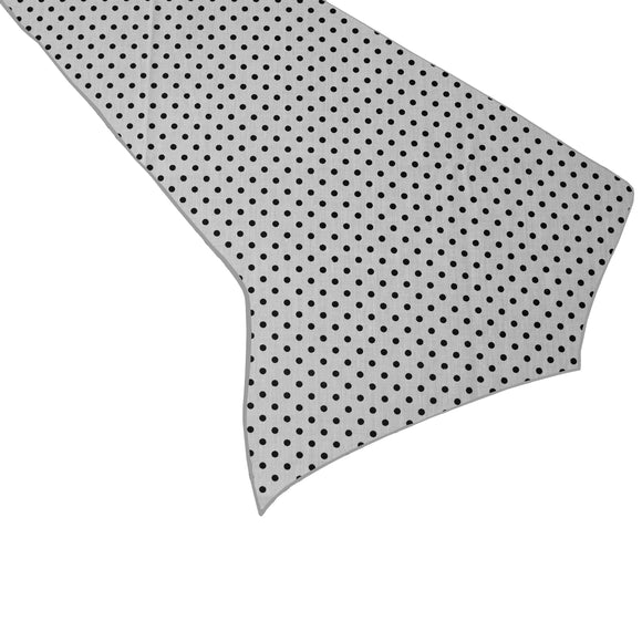 Cotton Print Table Runner Polka Dots Mini Dots Black on White