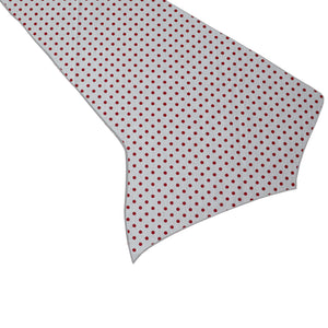 Cotton Print Table Runner Polka Dots Mini Dots - Red on White