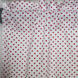 Cotton Window Valance Polka Dots Print 58 Inch Wide / Mini Dots Red on White
