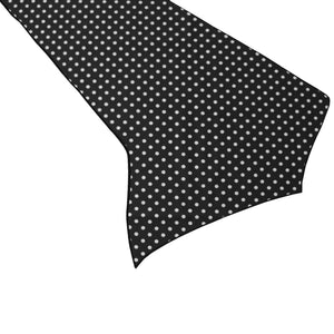 Cotton Print Table Runner Polka Dots Mini Dots - White on Black