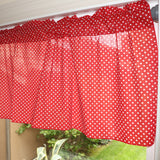 Cotton Window Valance Polka Dots Print 58 Inch Wide / Mini Dots White on Red